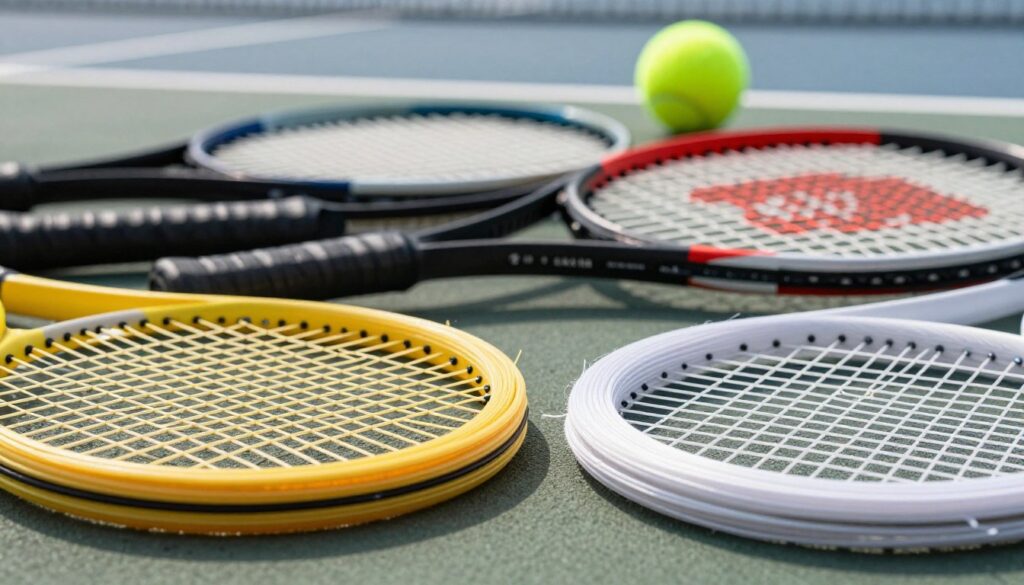 comparación de cuerdas de tenis